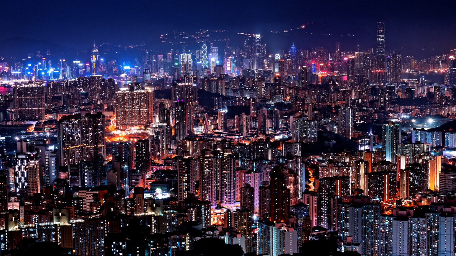 Hong Kong skyline at night